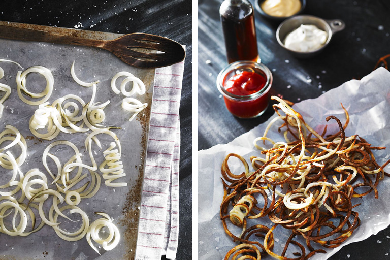 How to Make Curly Fries using the KitchenAid Spiralizer - Amy